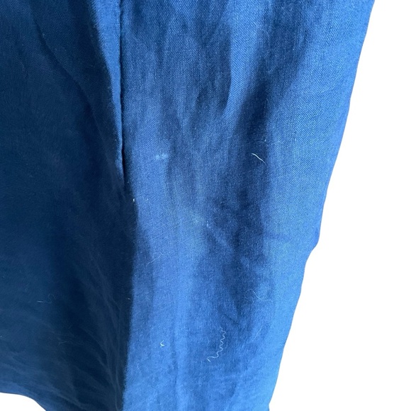 Vineyard Vines Navy Pleated Linen Sleeveless Top Size 6 - Picture 4 of 10